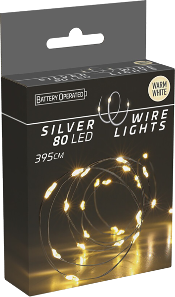 Изображение Электрогирлянда 3,95м на батарейках Купман нить 80 теплых лед ламп Купман Интернэшнл , 1 шт