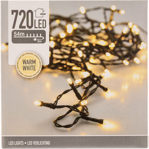 Изображение Электрогирлянда 54м Купман 720 теплых ЛЕД ламп Купман Интернэшнл к/у, 1 шт