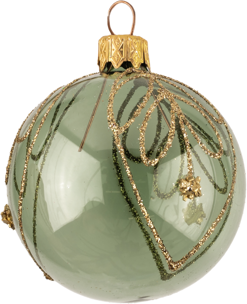 Изображение Шар 6см стекло Купман прозрачный с узором ассор Купман Интернэшнл , 1 шт