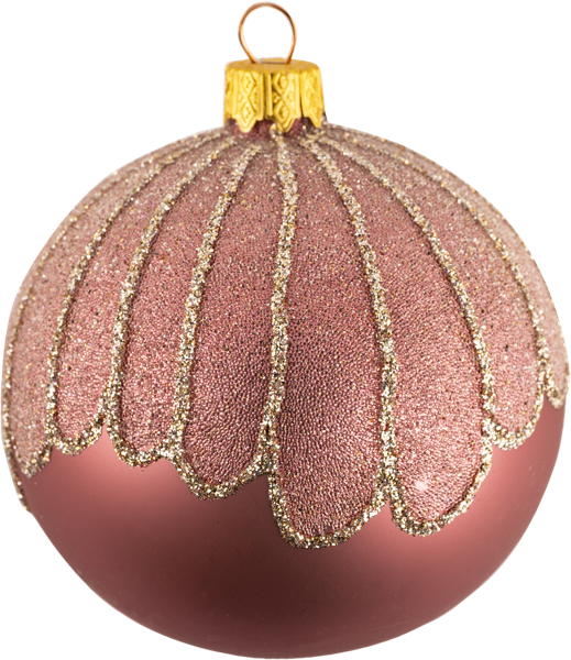 Изображение Шар 8см стекло Купман блестящие узоры розовый Купман Интернэшнл , 1 шт