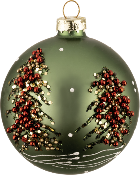 Изображение Шар 8см стекло Купман елки из бисера цветной Купман Интернэшнл , 1 шт