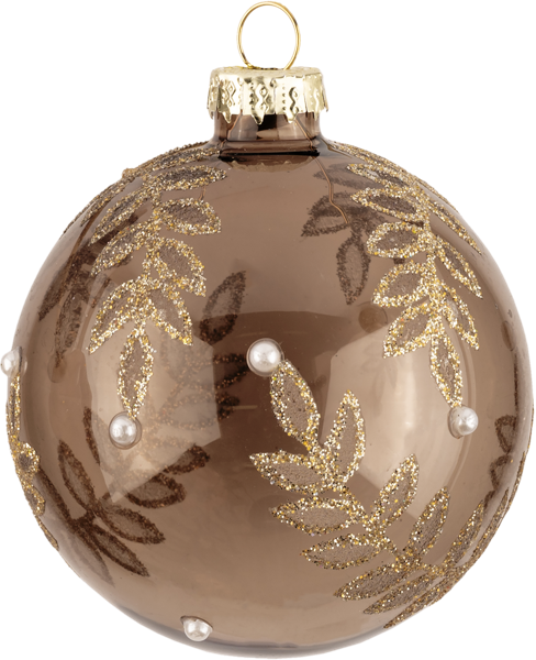 Изображение Шар 8см стекло Купман золотой с веточками Купман Интернэшнл , 1 шт