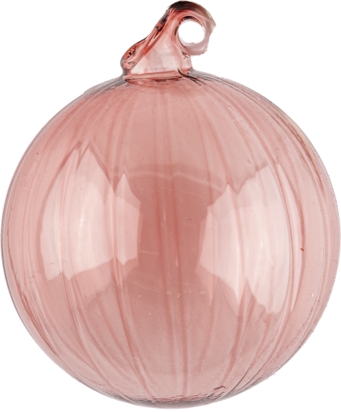 Изображение Шар 8см стекло Купман в полоску розовый Купман Интернэшнл , 1 шт