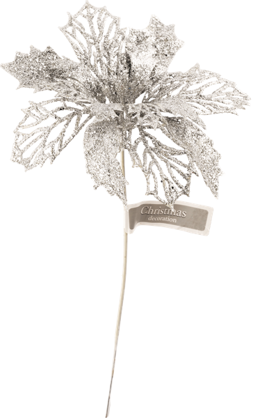 Изображение Цветок 21см на палочке Купман серый белый Купман Интернэшнл , 1 шт