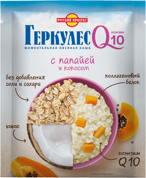 Изображение Каша овсяная Русский продукт папайя кокос Русский продукт м/у, 35 г