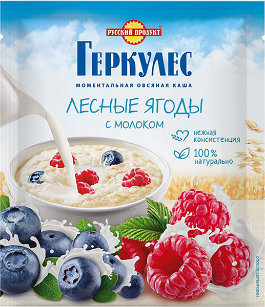 Изображение Каша овсяная Русский продукт ягоды молоко Русский продукт м/у, 35 г