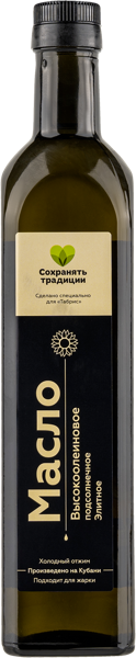 Изображение Масло подсолнечное Табрис элитное e.v. высокоолеин Натуральные продукты с/б, 500 мл