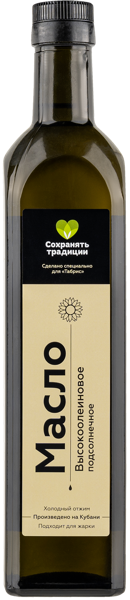 Изображение Масло подсолнечное Табрис высокоолеиновое Натуральные продукты с/б, 500 мл