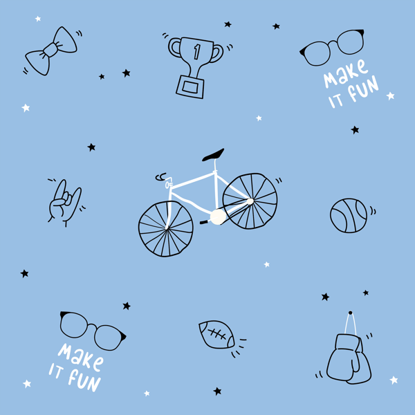 Изображение Бумага 70*100см упаковочная Би Смарт скейт голубая Созидание м/у, 1 шт