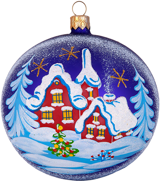 Изображение Шар 6 Снежный пейзаж стекло Ёлочка С1454 Клинская игрушка к/у, 1 шт