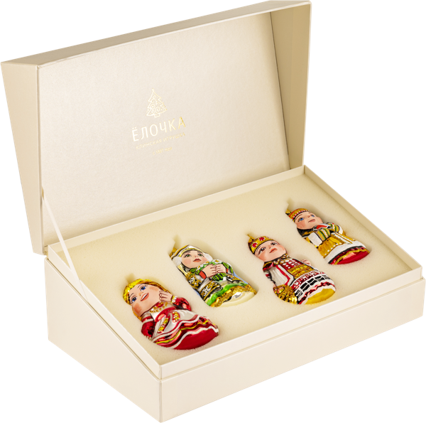 Изображение Набор Времена года стекло Ёлочка из 4 форм С1723 Клинская игрушка к/у, 1 шт