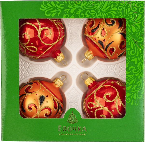 Изображение Набор Боярушка стекло Ёлочка С2027 Клинская игрушка к/у, 1 упак