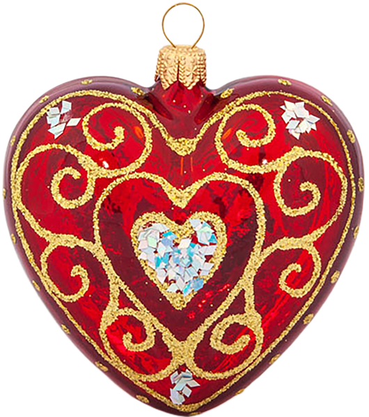Изображение Сердечко Ажурное стекло Ёлочка С1290 Клинская игрушка к/у, 1 шт