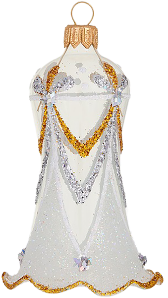 Изображение Колокольчик Элегантный 8,2см стекло Ёлочка С 2011 Клинская игрушка к/у, 1 шт