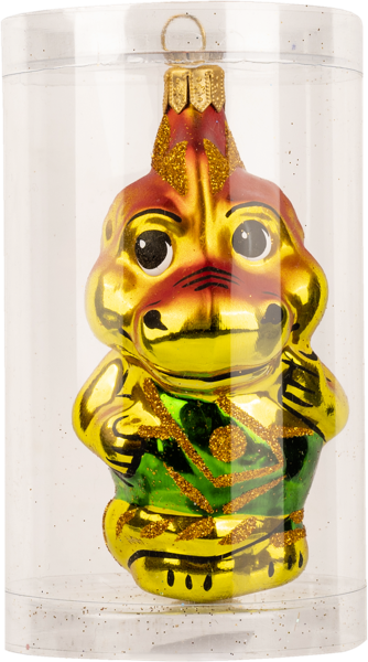 Изображение Ёл укр Игрушка стекло Ёлочка Змея на валенке С838 Клинская игрушка к/у, 1 шт