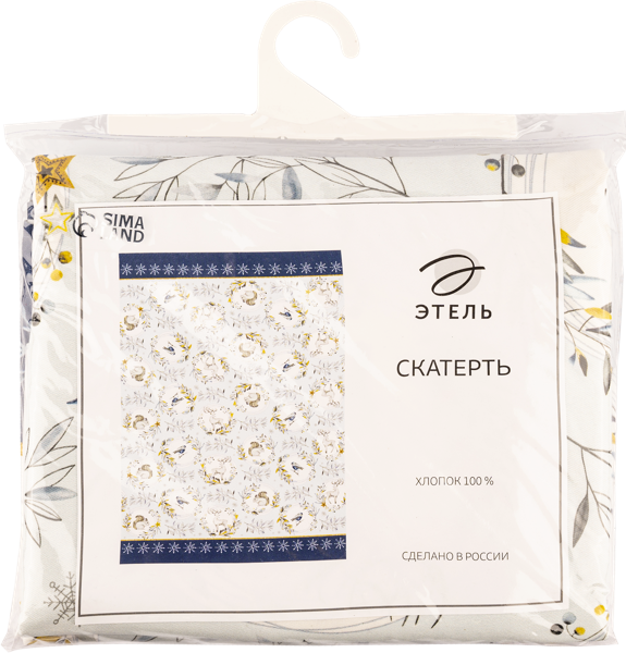 Изображение Скатерть 149*180см Этель сноу энималс голубая Этель м/у, 1 шт