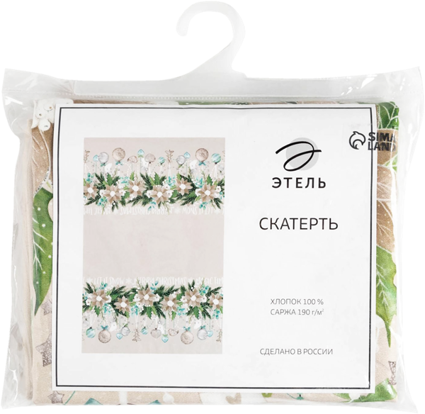 Изображение Скатерть 149*220см Этель бьютифул кристмас кремова Этель м/у, 1 шт
