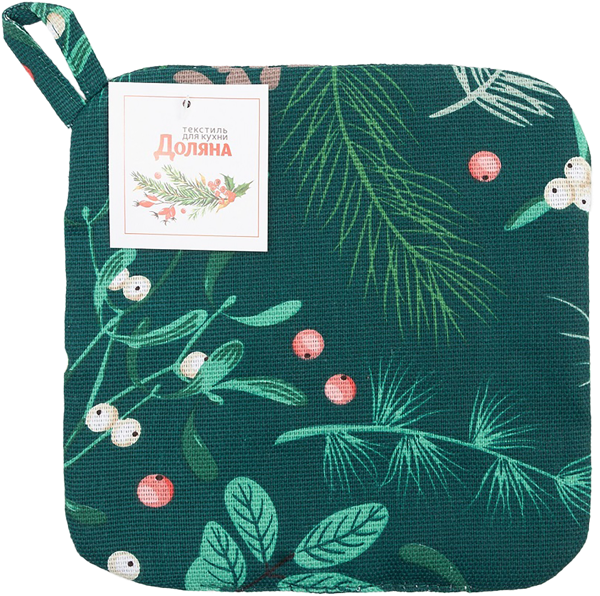 Изображение Прихватка 19*19см для горячего Доляна нидлс зеленая ИП Симановский Е.А. , 1 шт