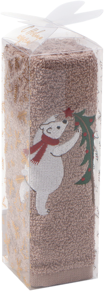 Изображение Полотенце 30*60см махровое Этель белый мишка мокко Этель п/у, 1 шт