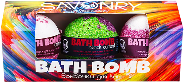 Изображение Набор гейзеров подарочный Савонри вишня, смородин, виноград Савонри ООО к/у, 1 шт