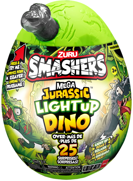 Изображение Игрушка сюрприз в яйце мега Зуру смешерс джурасик 25 сюрпризов свет+звук Зуру п/у, 1 шт