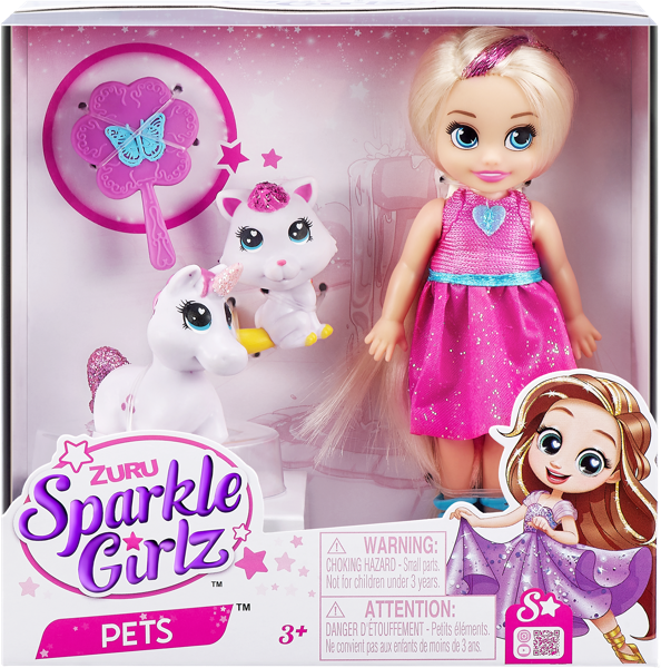 Изображение Набор игровой Спаркл гёлс кукла мини и 2 питомца Зуру п/у, 1 шт