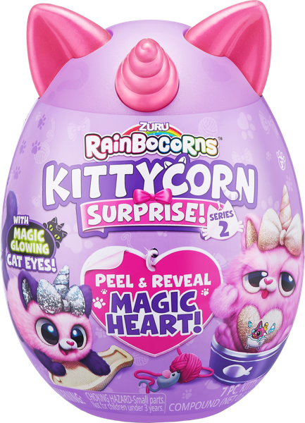 Изображение Игрушка сюрприз в яйце мини Рэйнбокорнс плюш котенок+слайм Зуру п/у, 1 шт