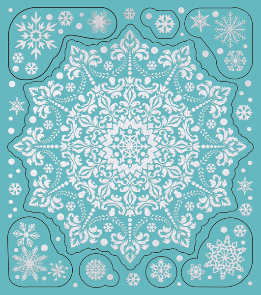 Изображение Наклейка 15,5*17,5см на окно Мэджик Тайм белая снежинка Феникс-Презент м/у, 1 шт