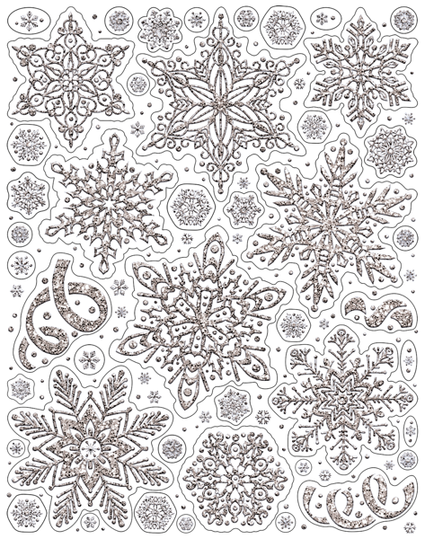 Изображение Наклейка 30*38см на окно Мэджик Тайм серебристые капельки Феникс-Презент м/у, 1 шт