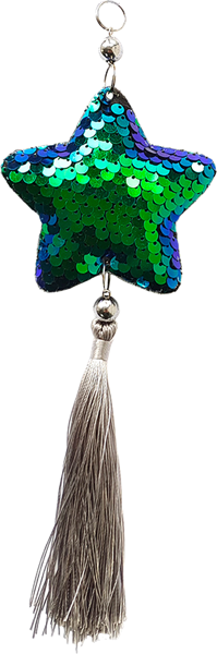 Изображение Подвеска 22см зеленая Мэджик Тайм звезда пайетки кисточка Феникс-Презент м/у, 1 шт