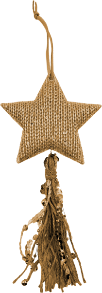 Изображение Подвеска 22см золотистая Мэджик Тайм звезда с кисточкой Феникс-Презент м/у, 1 шт