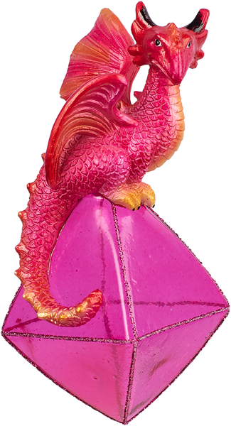 Изображение Елочное украшение 7,2см Мэджик Тайм дракон на кристалле розов Феникс-Презент к/у, 1 шт