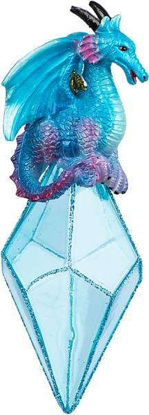 Изображение Елочное украшение 8,9см Мэджик Тайм дракон на кристалле синее Феникс-Презент к/у, 1 шт