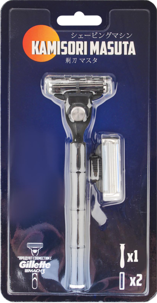 Изображение Станок для бритья 3 лезвия Камисори масута +2 кассеты Нанбо Джанбей п/у, 1 шт