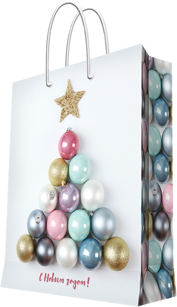 Изображение Пакет 26*32см бумажный Мэджик Пак С НГ елка из шаров Феникс-Презент , 1 шт