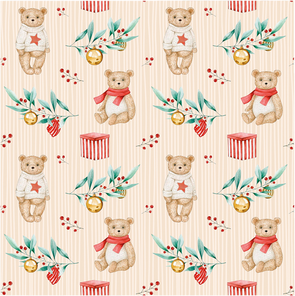 Изображение Бумага 100*70см упаковочная Мэджик Пак мишки сладости кремовая Феникс-Презент , 1 шт