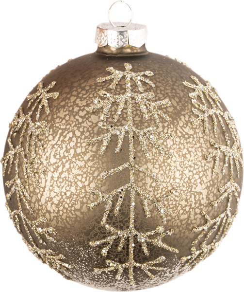 Изображение Шар 10см стекло Хофф винтаж серебристые елки Хофф Интерьер , 1 шт