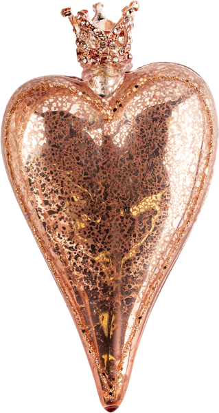 Изображение Елочное украшение 6см стекло Хофф сердечки с короной Хофф Интерьер , 1 шт