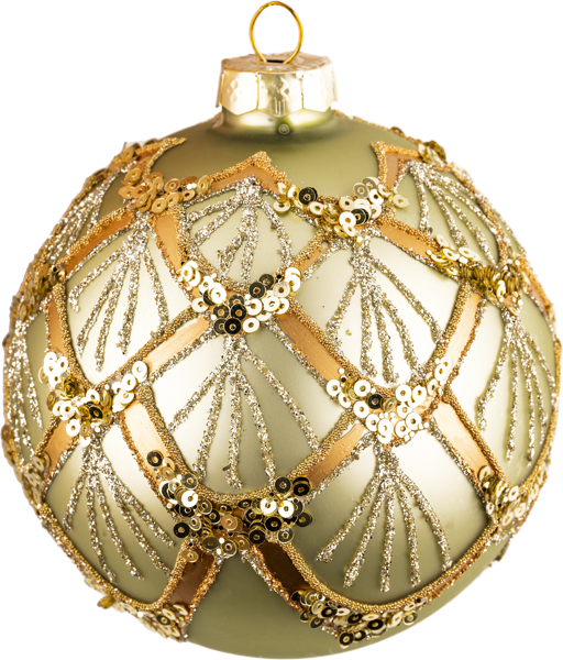 Изображение Шар 10см стекло Хофф винтаж расписной оливковы Хофф Интерьер , 1 шт