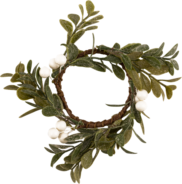 Изображение Венок 16см новогодний Хофф белая ягода Хофф Интерьер , 1 шт