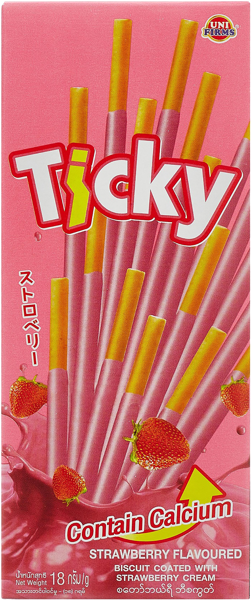 Изображение Соломка в шоколадной глазури Тики клубника Юнифирмс кор, 18 г