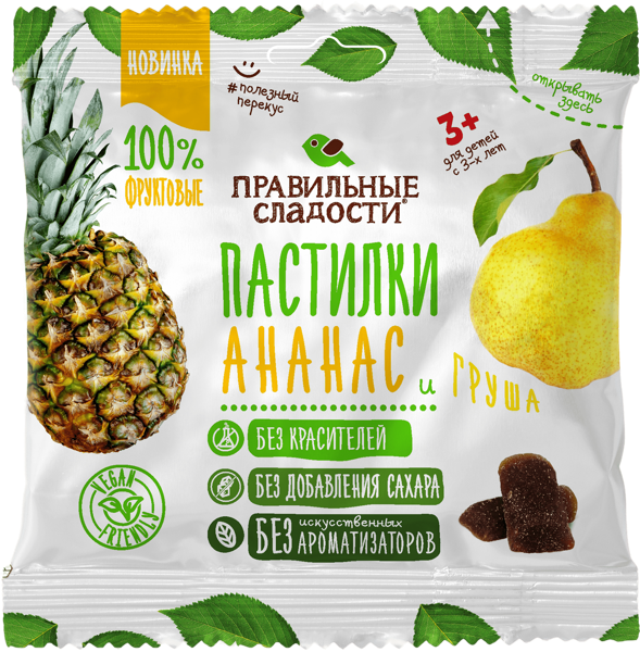 Изображение Пастила с 3 лет Правильные сладости ананас груша Пермская КФ м/у, 70 г