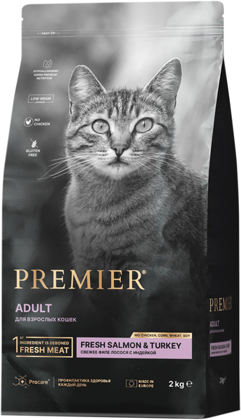 Изображение Корм для кошек Премьер филе лосося индейка Юнайтед Петфуд м/у, 2 КГ