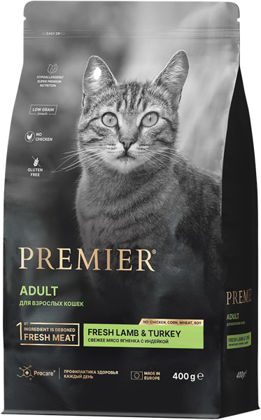 Изображение Корм для кошек Премьер ягненок индейка Юнайтед Петфуд м/у, 400 г