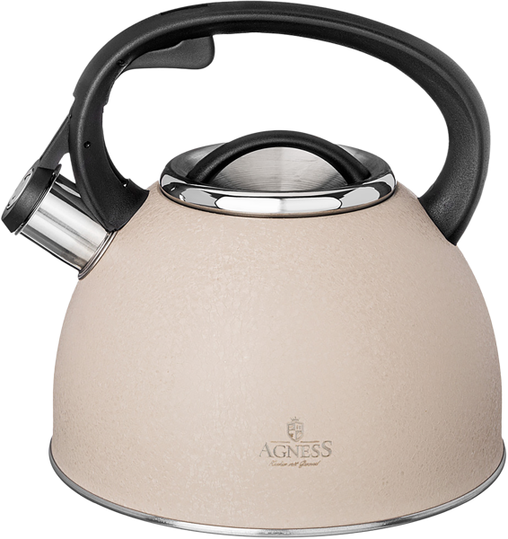 Изображение Чайник 2,5л инд Агнесс бежевый со свистком Агнесс , 1 шт