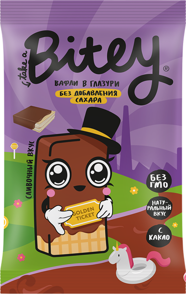 Изображение Вафли с 3 лет без сахара Байт сливочный вкус в глазури Биофудлаб м/у, 35 г