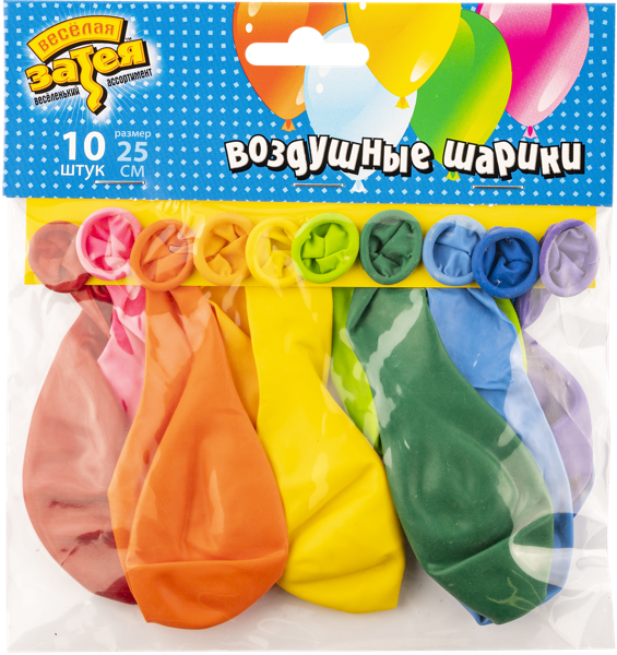 Изображение Шар 25см воздушный Веселая затея пастель Веселая затея кор, 10 шт