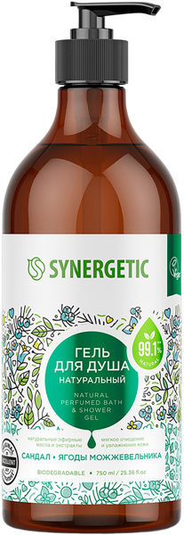Изображение Гель для душа Синергетик БИО сандал и можжевельник Синергетик п/у, 750 мл