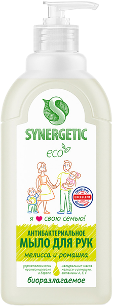 Изображение Мыло жидкое для рук Синергетик БИО мелисса и ромашка Синергетик п/у, 500 мл