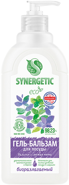 Изображение Средство для мытья посуды Синергетик БИО базилик и свежая мята Синергетик п/у, 500 мл
